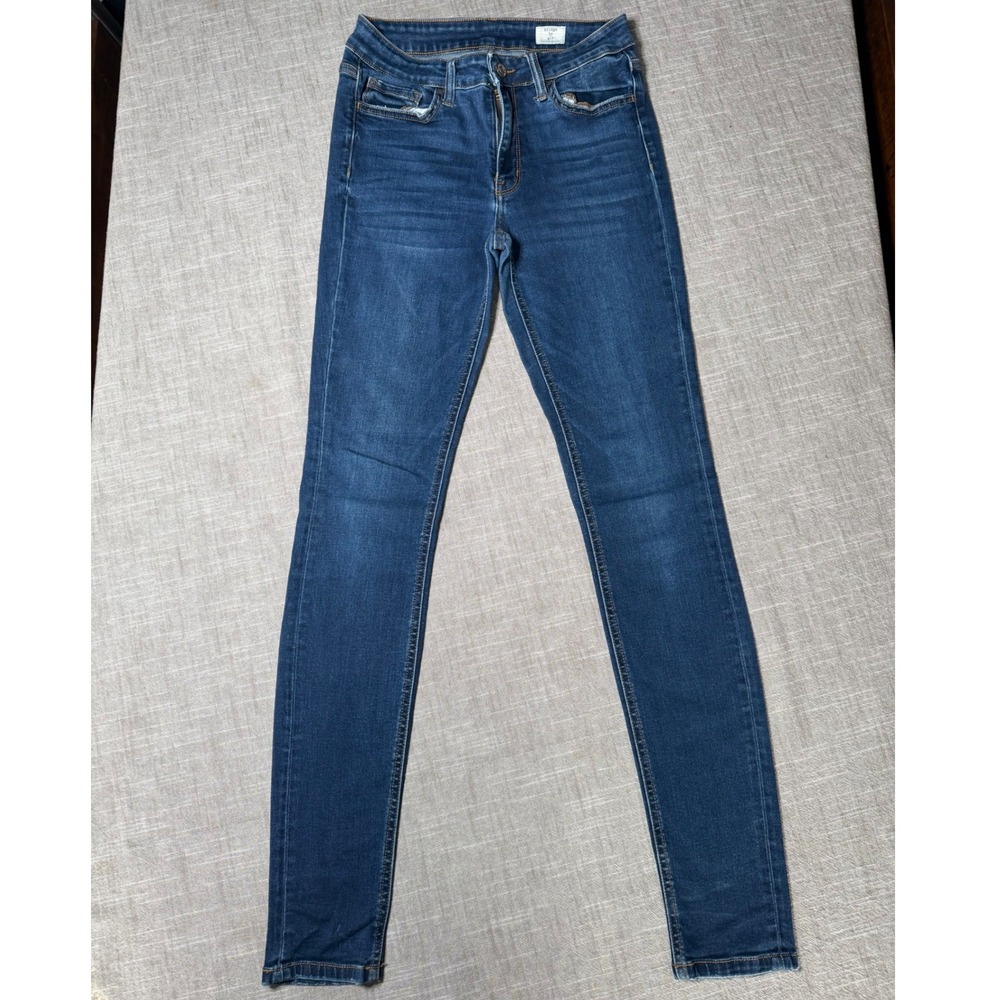 Bridge by GLY Womens Mid Rise Skinny Jeans Blue Dark Wash Size 28 BG5539L